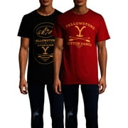 Yellowstone Men's \u0026 Big Men's Dutton Ranch \u0026 Arrows Short Sleeve Graphic Tees, 2 Pack, Sizes S-3XL